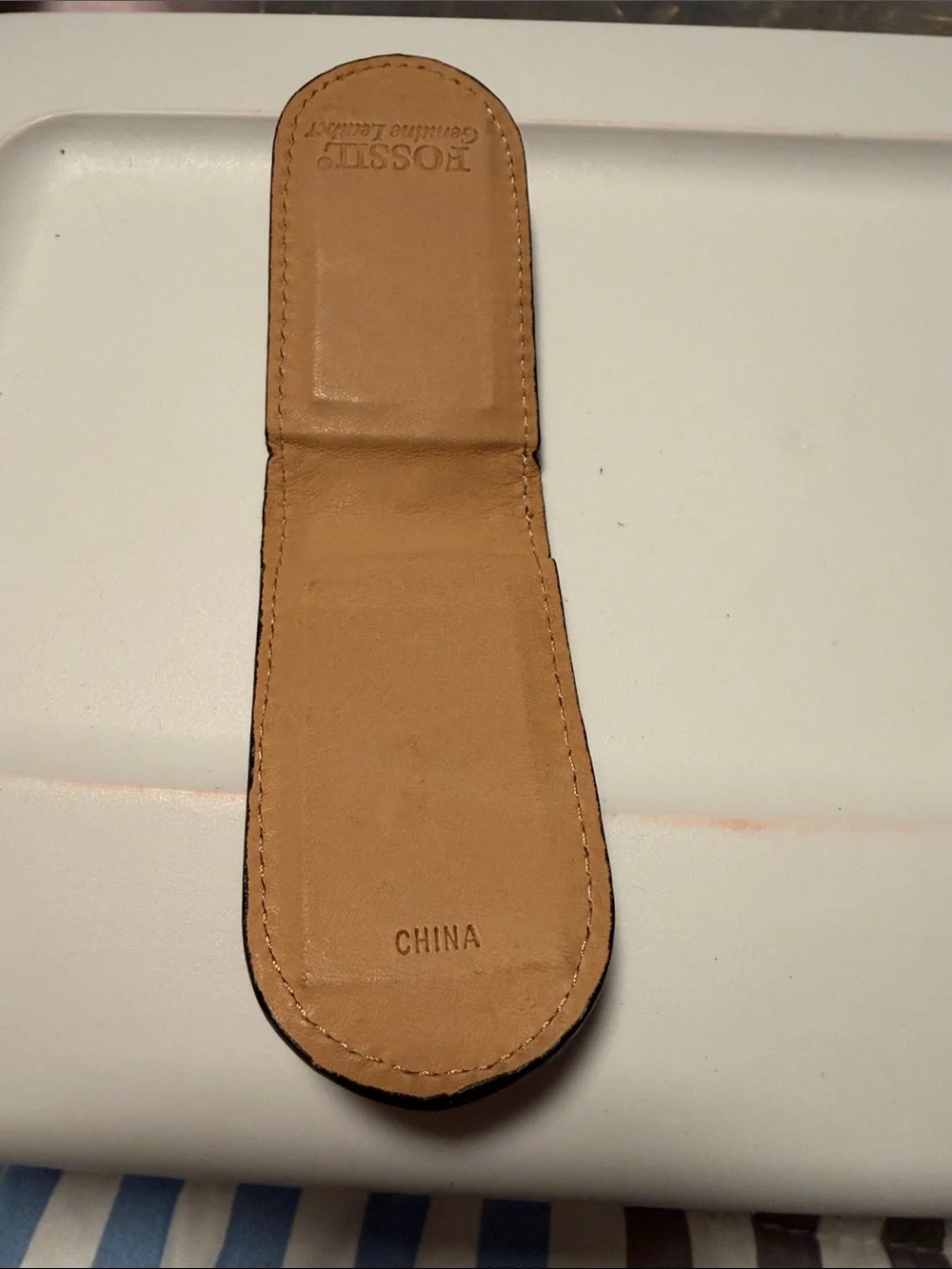 Fossil Black Leather Money Clip Holder
